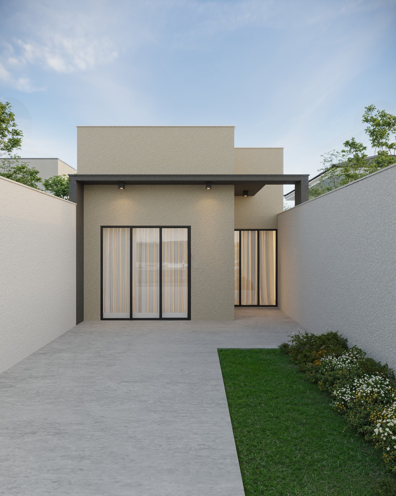 Fachada da casa da Planta C — Casas Parque Laranjeiras